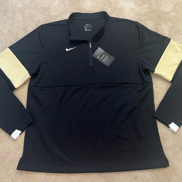 Nike Dri Therma FIT Football Elite Gold Zip Pullover Jacket sweatshirt coat top - Picture 1 of 5
